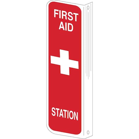 Brady First Aid Station, 4 in x 12 in, Rectangle, Plastic, 50685 50685